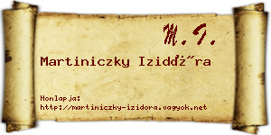 Martiniczky Izidóra névjegykártya